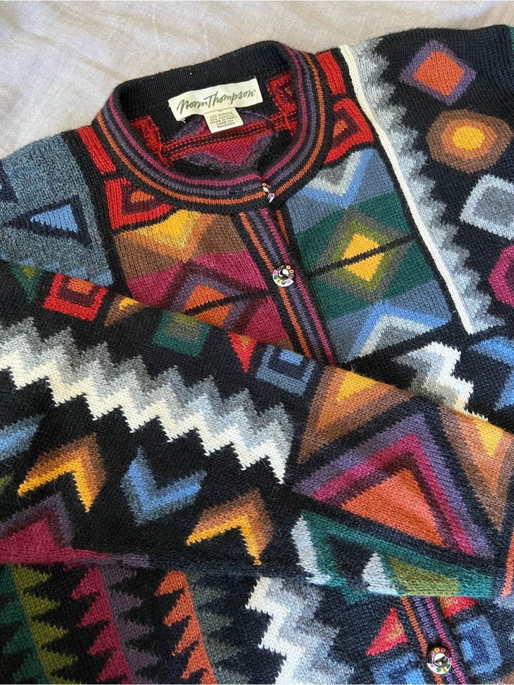 Vintage Rare 1980s Norm Thompson Women’s L Men’s M Alpaca Blend Cardigan